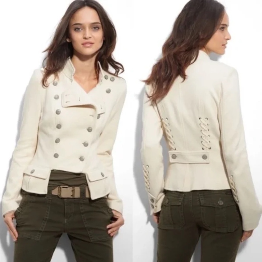 Free People We The Free Majorette Jacket Ivory Cream White Size 0